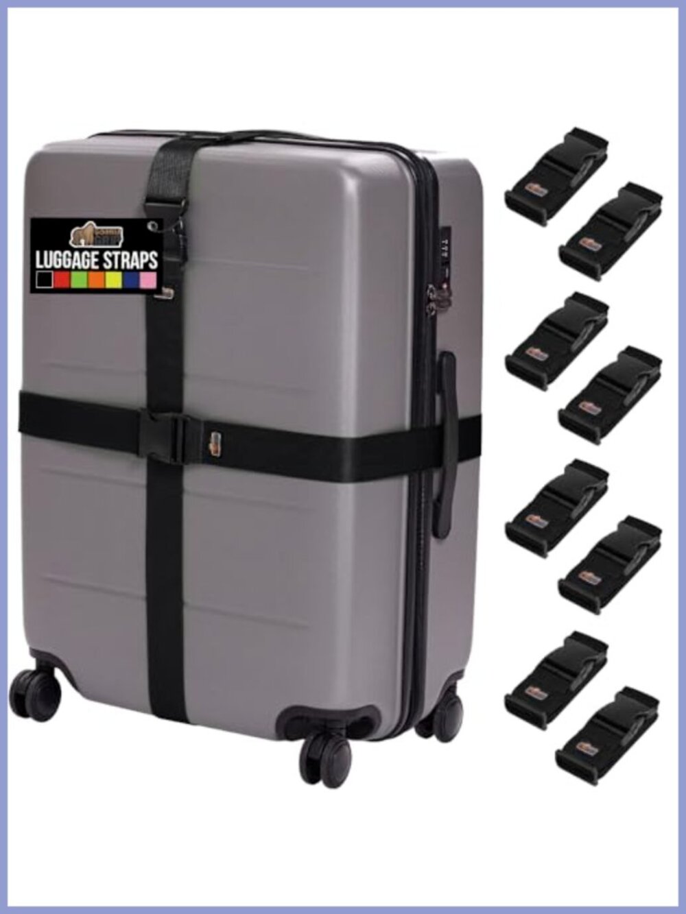 Heavy Duty Luggage Straps 8 Pack Travel Suitcase Security Grips